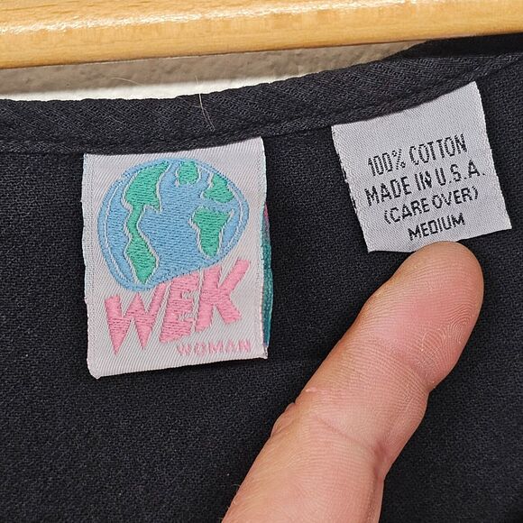 Vtg WEK Maxi Tank Dress Size M Black Ribbed Knit Sleeveless Pullover Bodycon - Picture 3 of 10